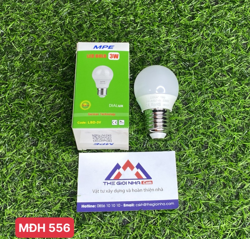 Bóng đèn Led Bulb 3W MPE LBD-3T,ánh sáng trắng